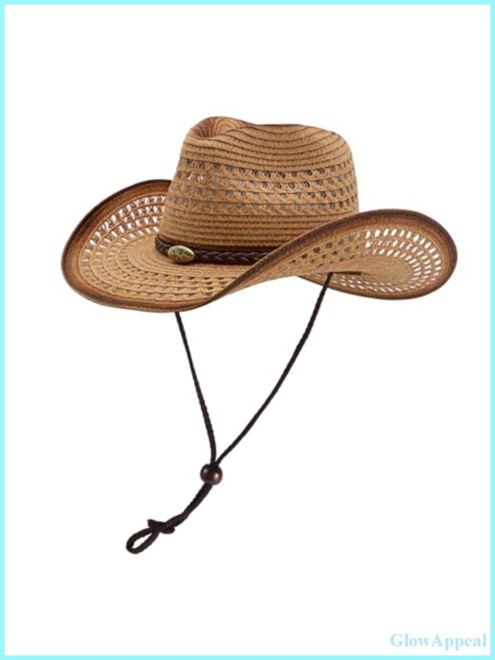 Straw Cowgirl Hat Wide Brim Sun Hat Western Beach Hat Adjustable Unisex